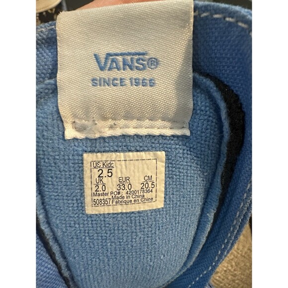 Vans Sk8 High Top Cosmic Astronaut Kid Shoes Sz 2.5 Blue Zip Side Lace Up #1120 - Picture 10 of 15